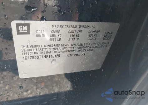 2017 Chevrolet Malibu 1Lt from USA, damaged, VIN 1G1ZE5ST7HF140125